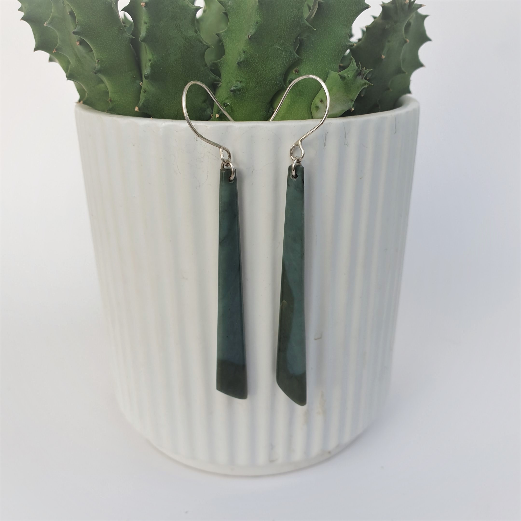 Nelson Blue Nephrite Jade Drop Earrings - Image 2