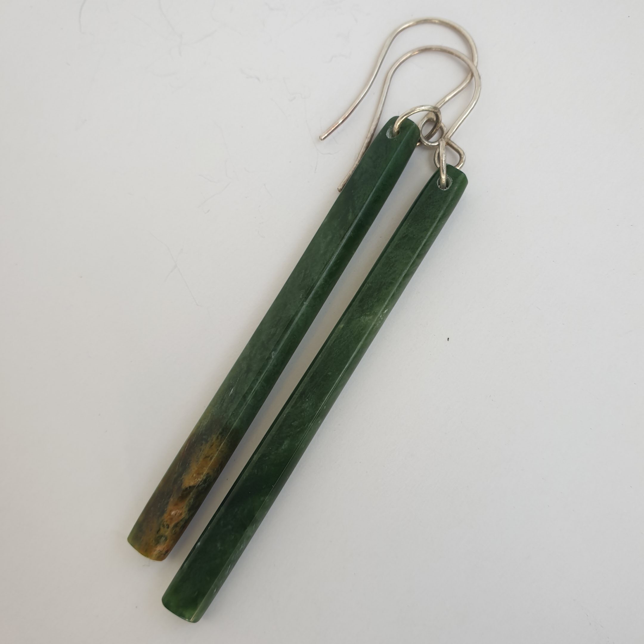 Pounamu Long Thin Drop Earrings