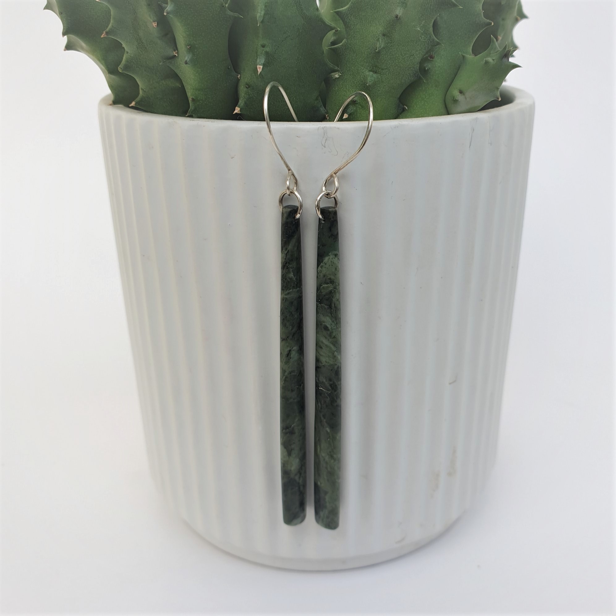 Serpentine Thin Drop Earrings - Image 2